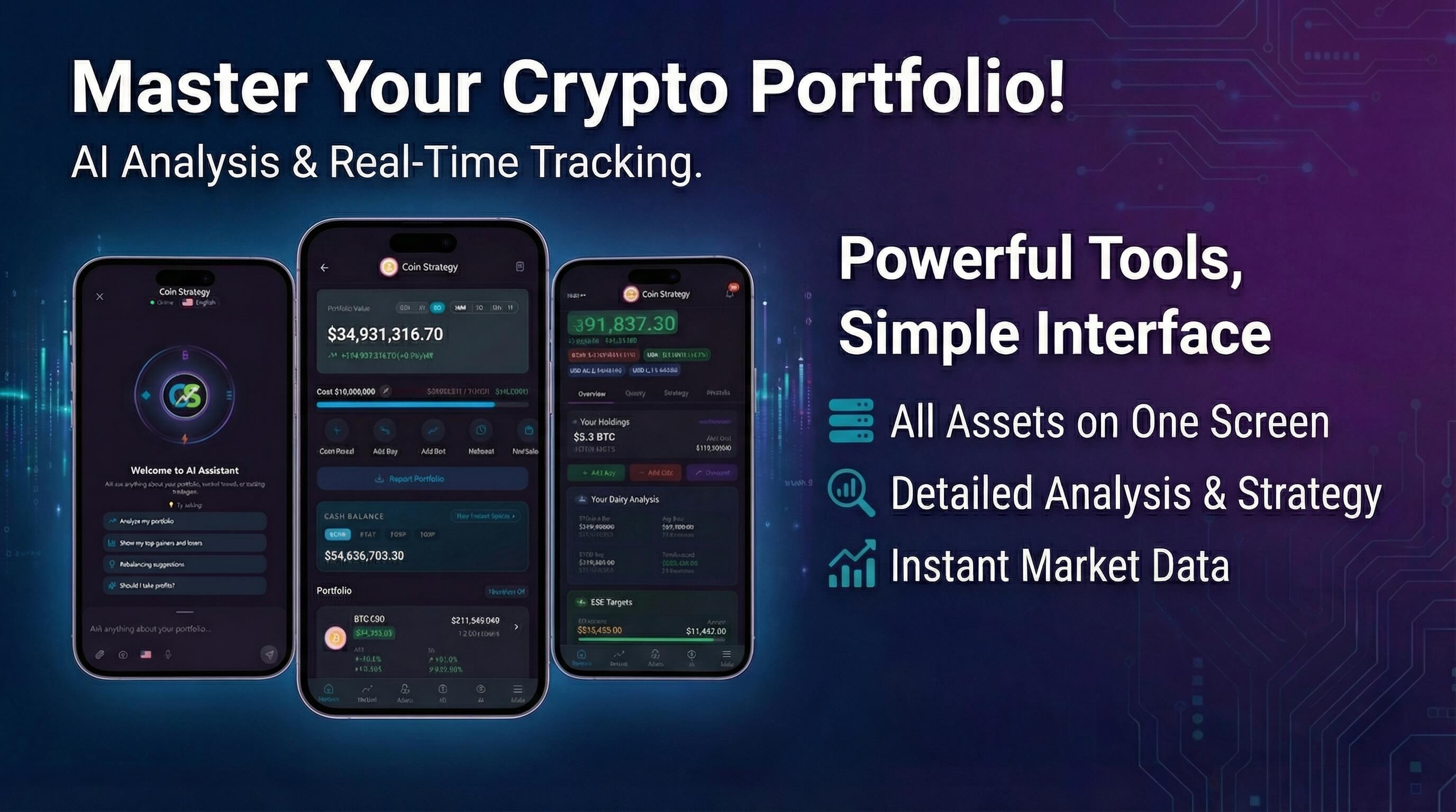 Coin Strategy - Master Your Crypto Portfolio with AI Analysis & Real-Time Tracking